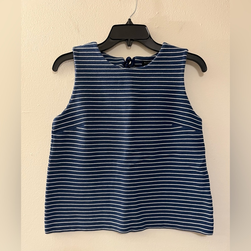 Banana Republic 100% cotton tank top blue with white stripes